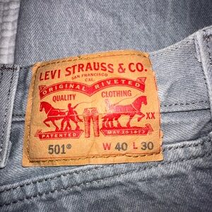 Levi's‎ 501xx Men's Jeans 40x30, Made in Mexico, Button Fly, Light Wash, Grey